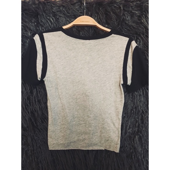 Heather gray varsity-style cutoff tee - Picture 2 of 3